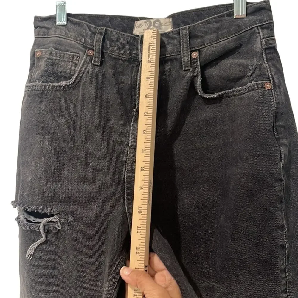 Free People We The Free Lita Distressed Jeans Black Size 29  Bohemian - Picture 7 of 9